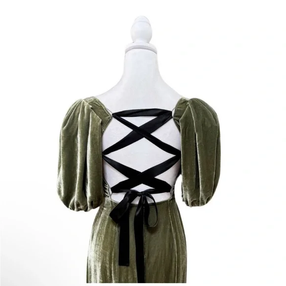 Reformation Green Velvet Dress - Picture 4 of 4